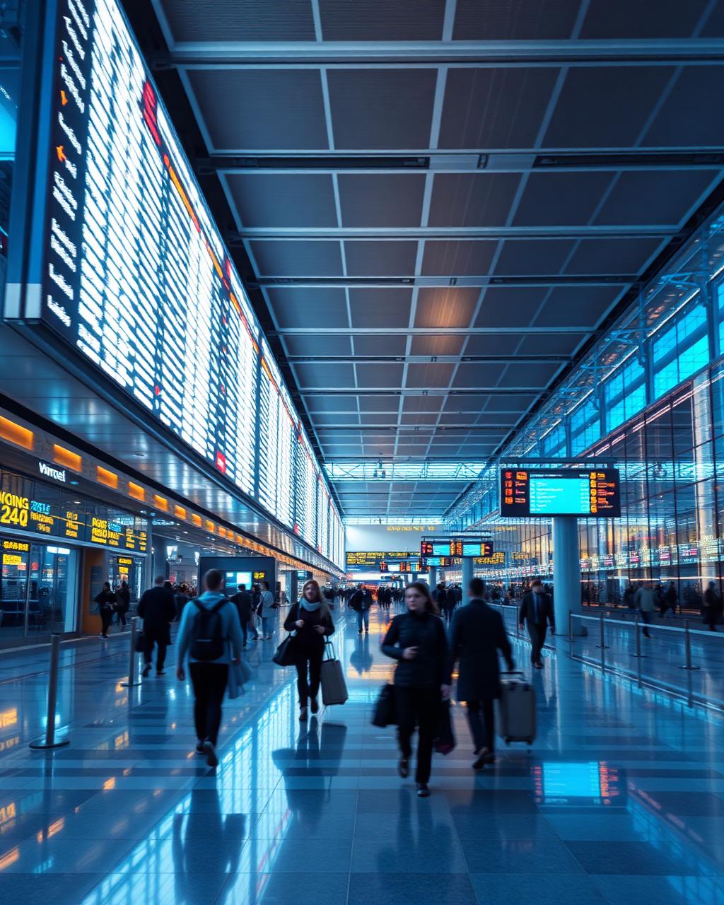 Airports & Transport Technologies — cinematic CGI LED reference design