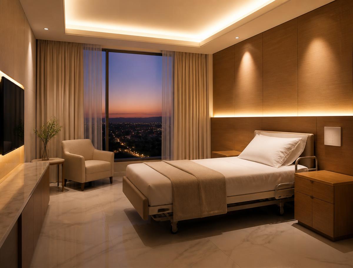 Healthcare environment with integrated integrated building technology