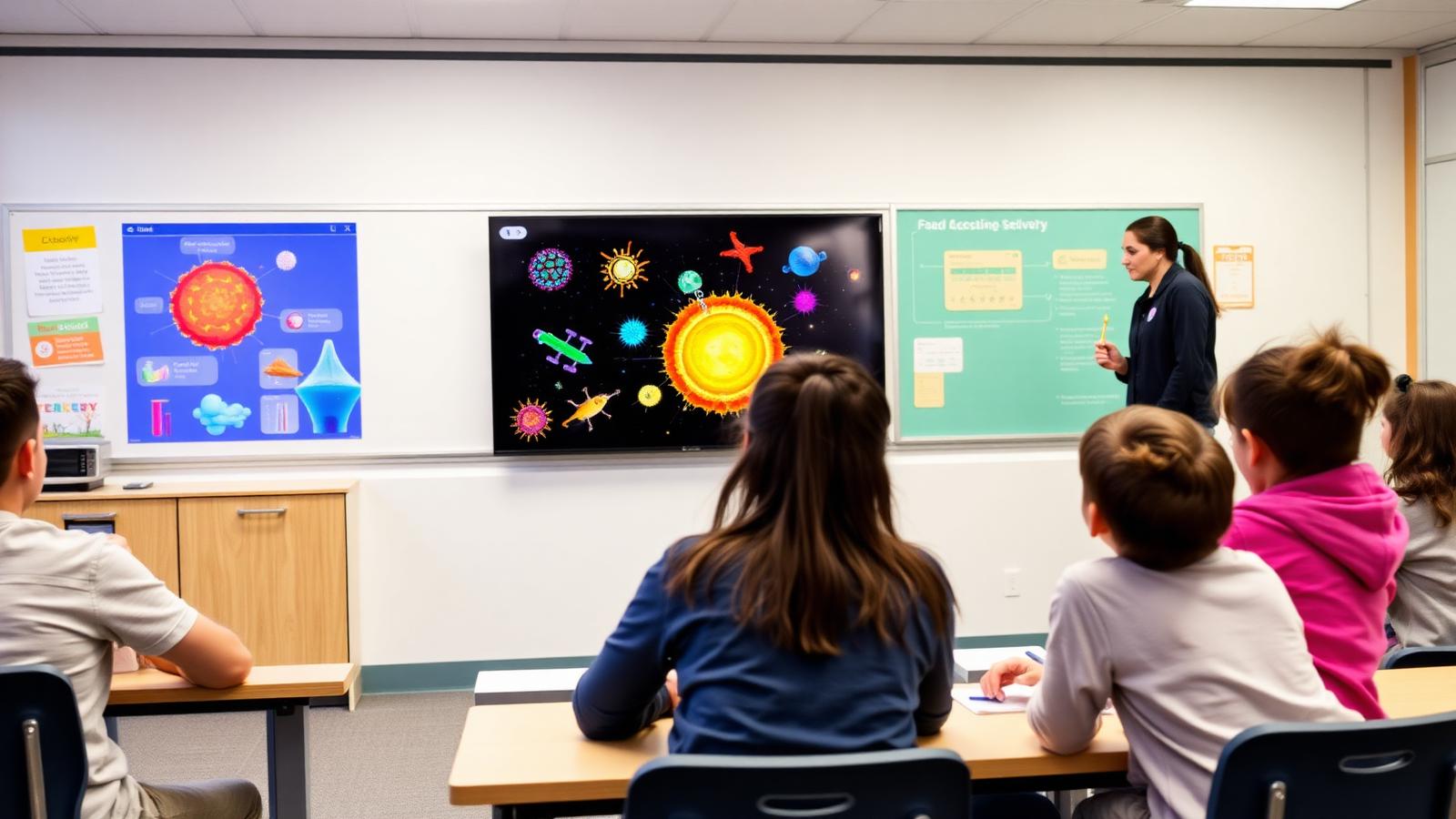 Interactive Display (65"–98", 4K) in an education environment