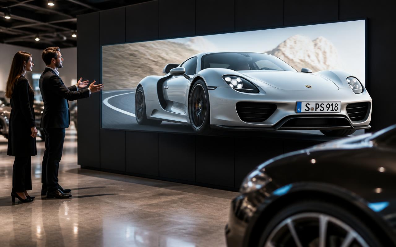The showroom wall — Samsung Spatial Display, Vehicle at 1:1 presence