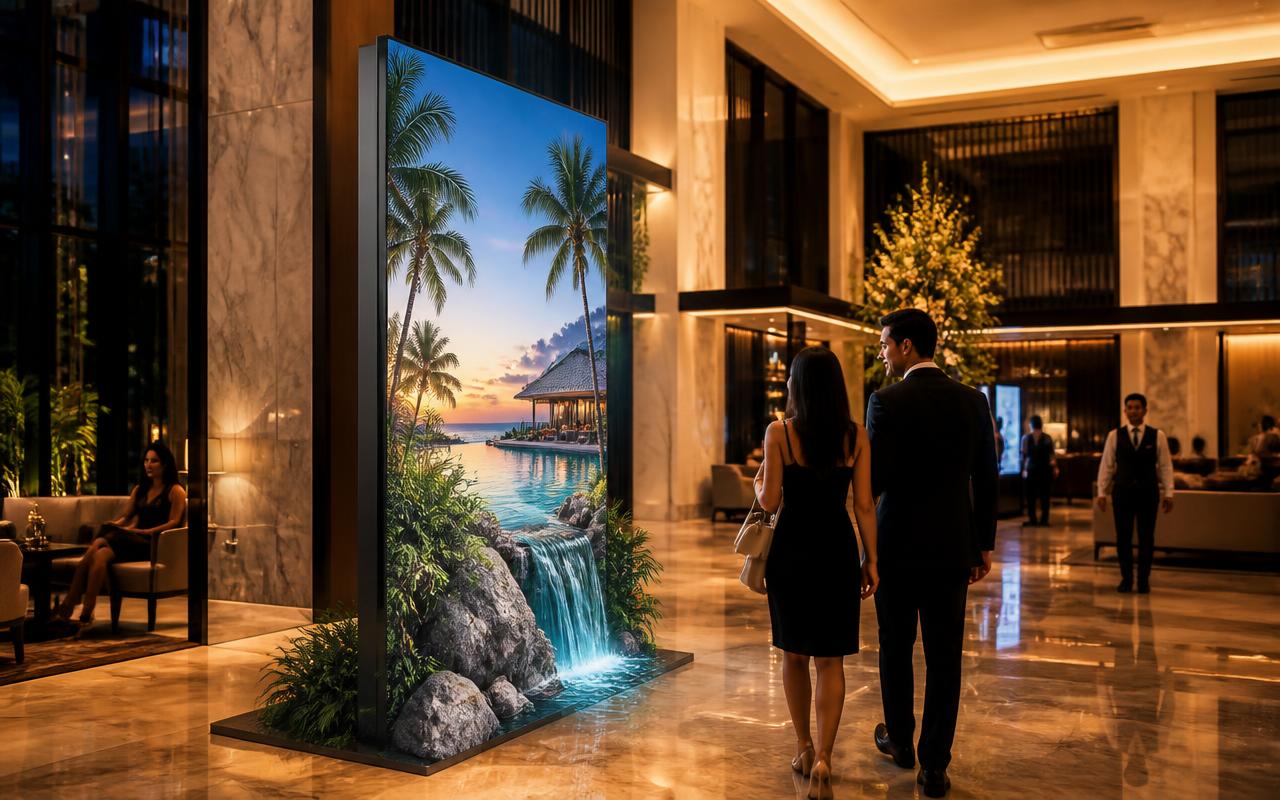 The hotel lobby — Samsung Spatial Display, Selling the destination