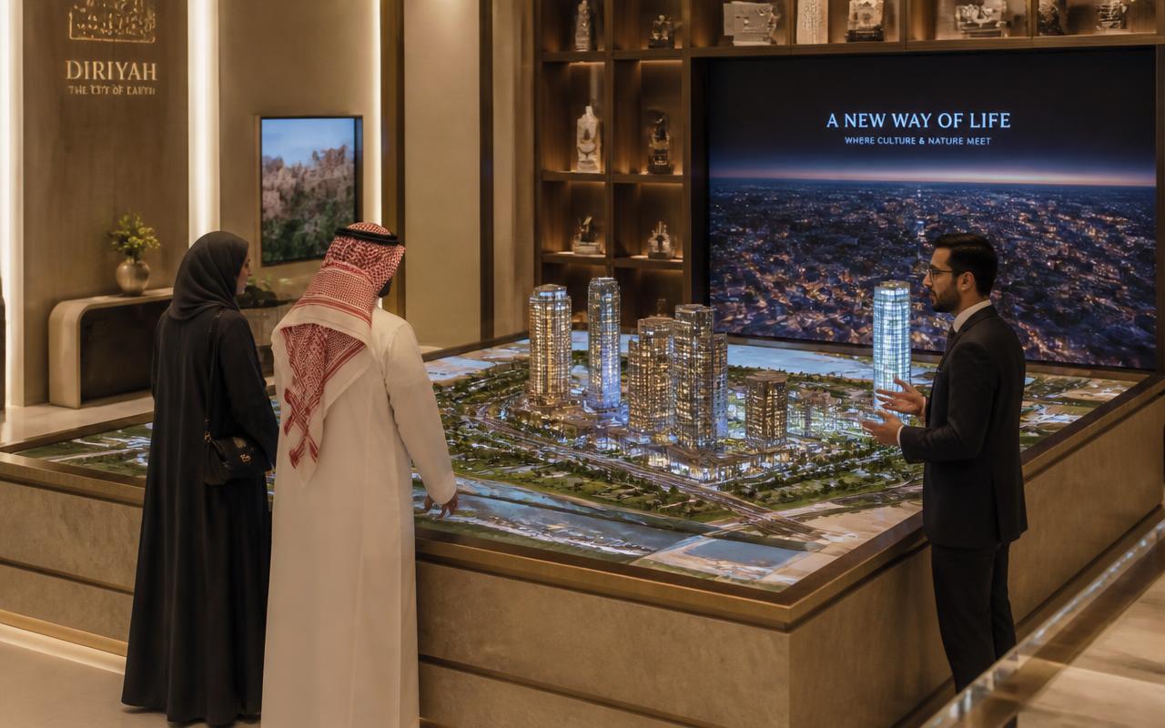The sales gallery — Samsung Spatial Display, Masterplan before it is built
